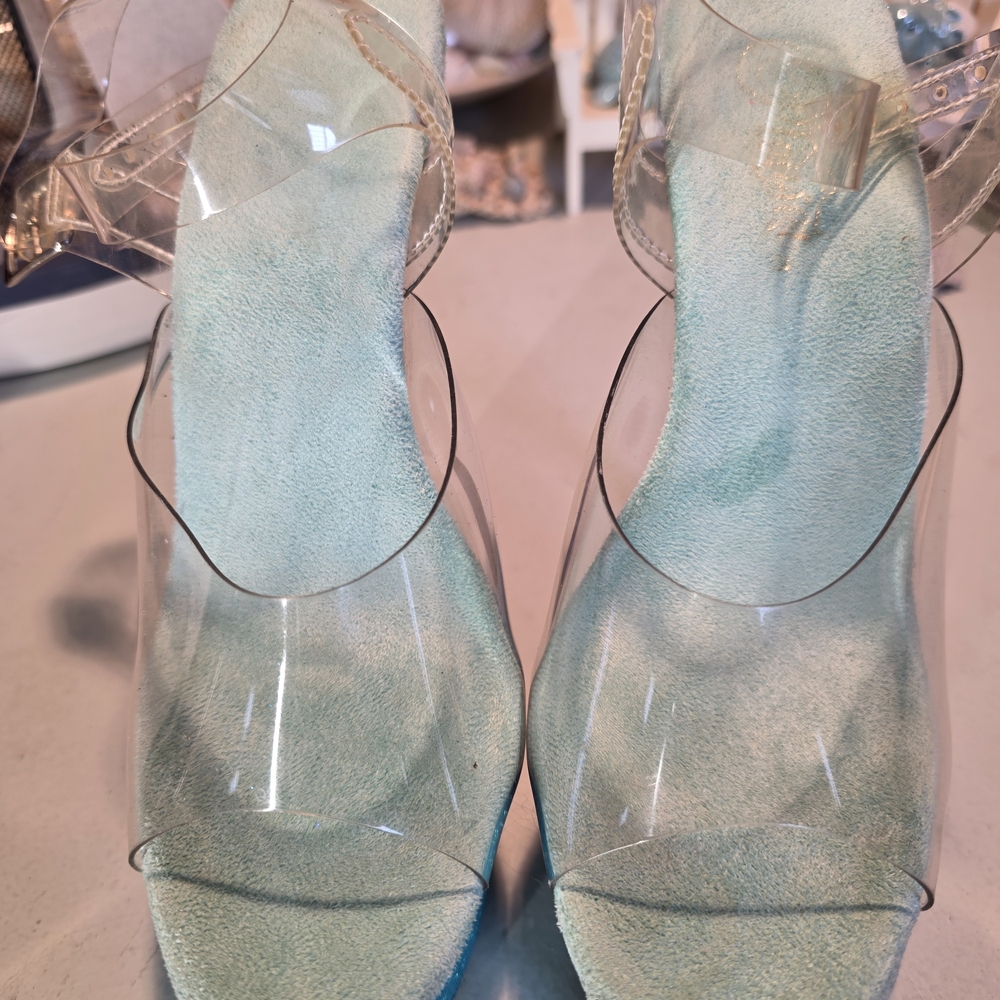 Blue Glitter Platform Heels - Picture 3 of 4
